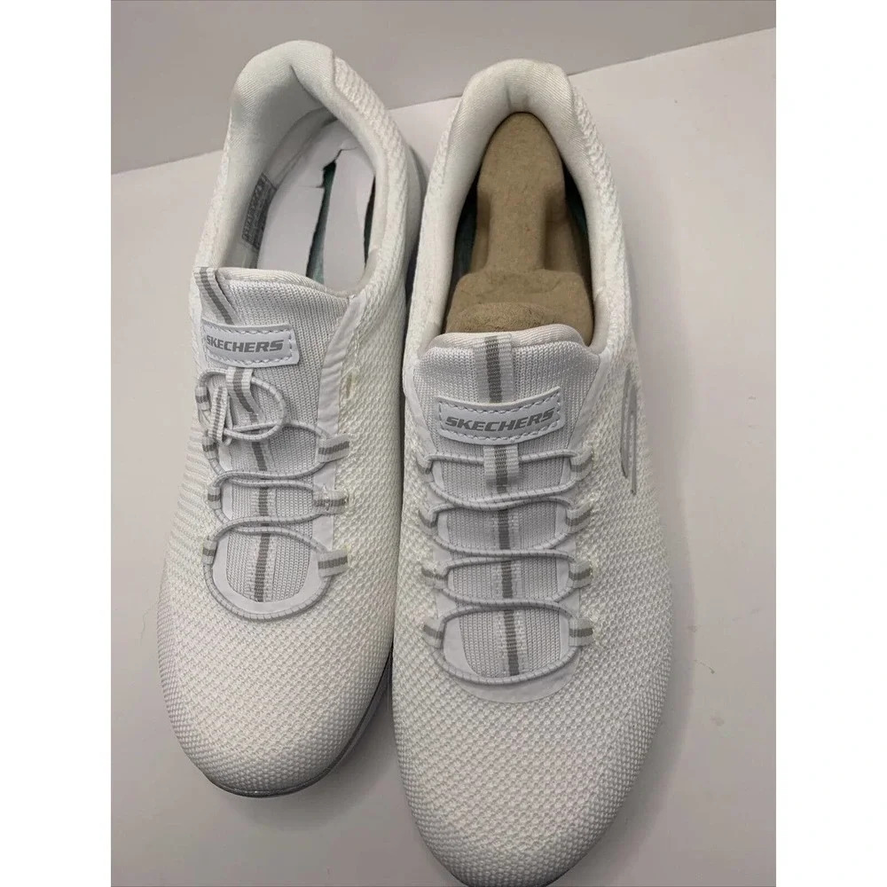 Skechers Women's Gratis-Strolling Sneaker, White/Silver, WIDE FIT, NEW 9.5 - Picture 5 of 6